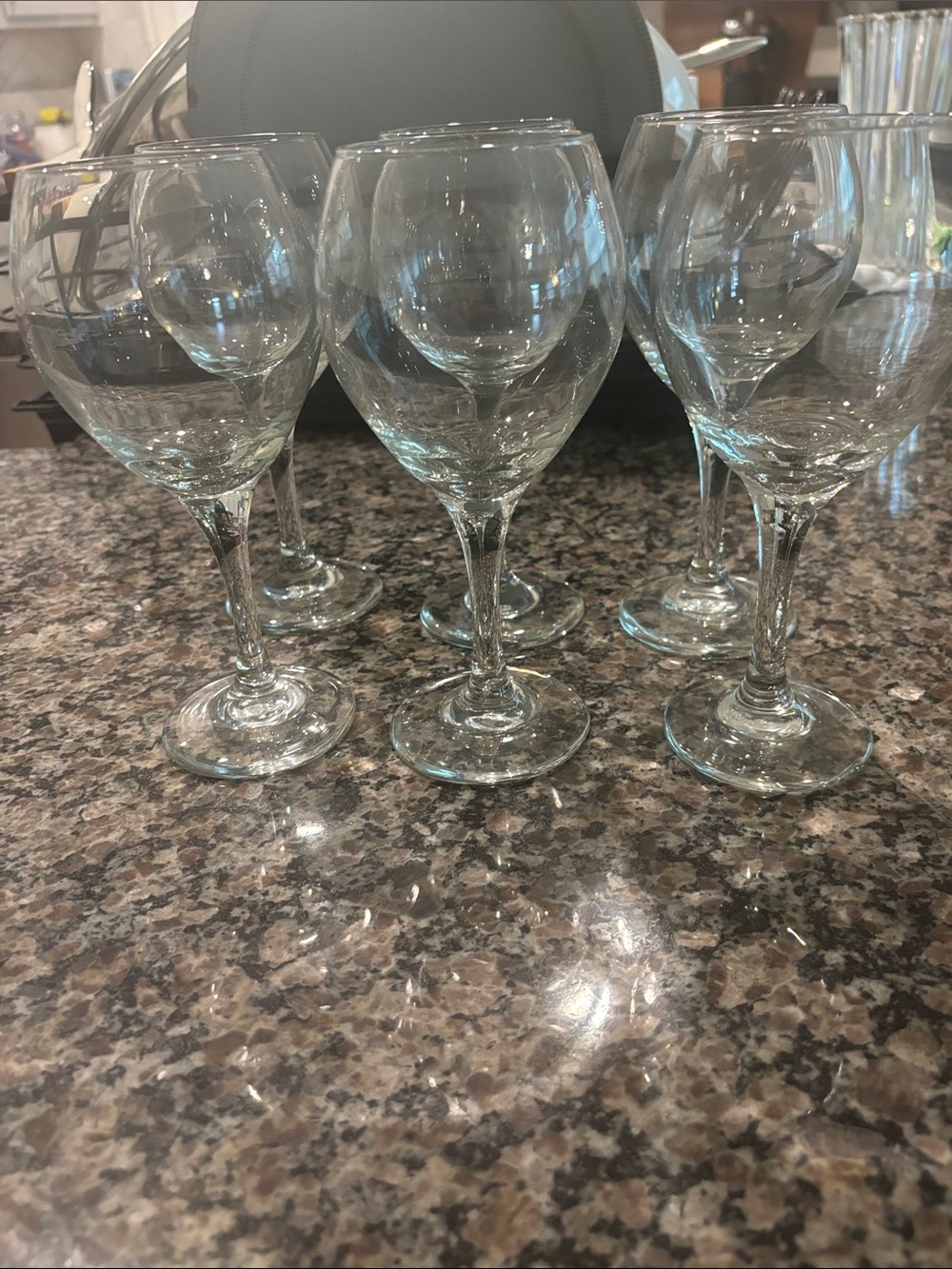 Clear Glass Wine Goblets - Set of 6